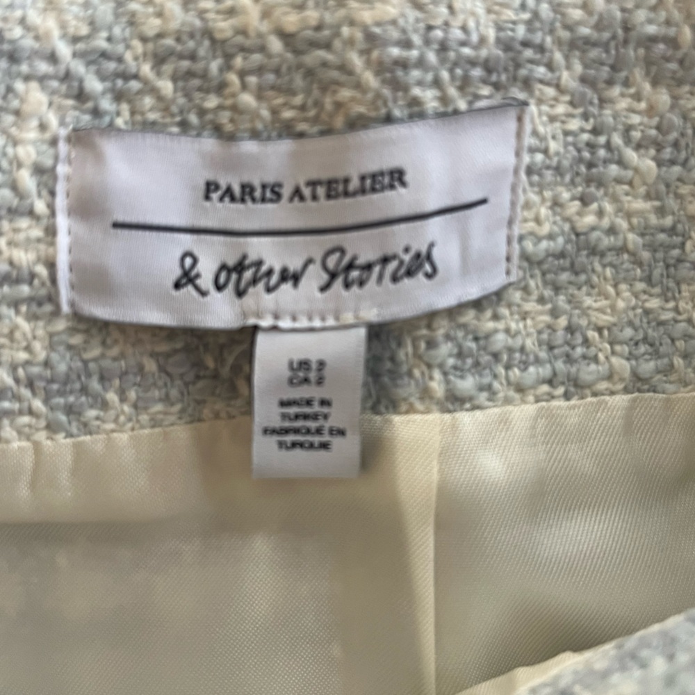 & Other Stories Blue White Gingham Mini Skirt 2 - Picture 4 of 5